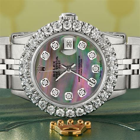 rolex datejust 26mm with diamond bezel|rolex datejust factory diamond dial.